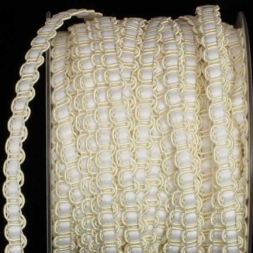 White and Ivory Solid Wired Craft Ribbon 0.25" x 44 Yards - IMAGE 1