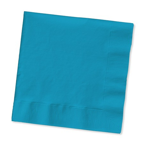 Club Pack of 500 Turquoise Blue Solid 3-Ply Disposable Lunch Napkins 6.5" - IMAGE 1