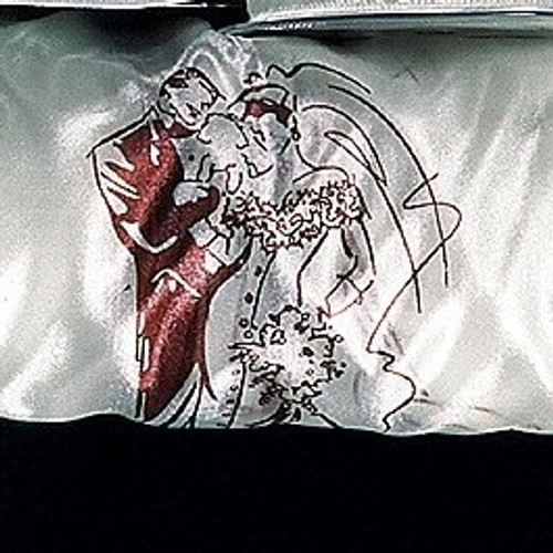 White and Brown Bridal Satin Silk Wired Craft Ribbon 6" x 27 Yards - IMAGE 1
