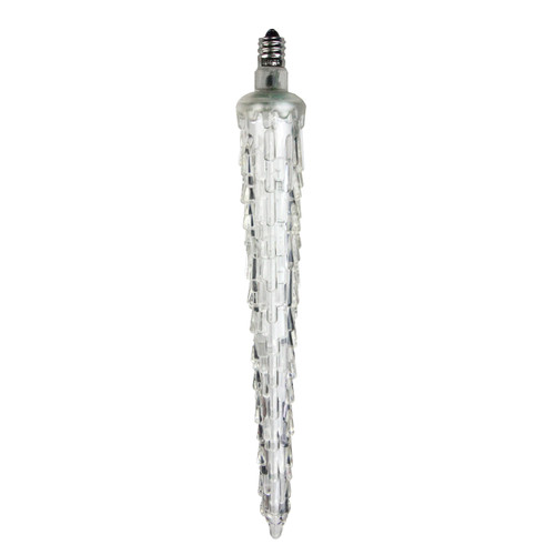 7" White LED C7 Commercial Icicle Christmas Light Bulb - IMAGE 1