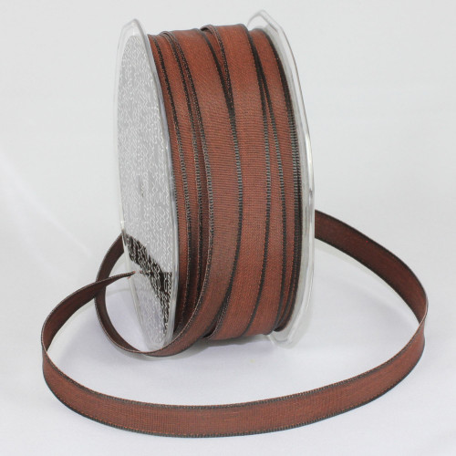 Chocolate Brown French Wired Craft Ribbon 0.25" x 108 Yards - IMAGE 1