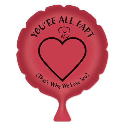 Set of 6 Red and Black "You're All Fart" Whoopee Cushion Party Favors - 8" - IMAGE 1
