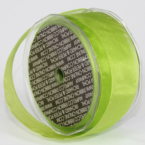 Bright Lime Green Wired Craft Ribbon 1.5" X 27 Yards - IMAGE 1