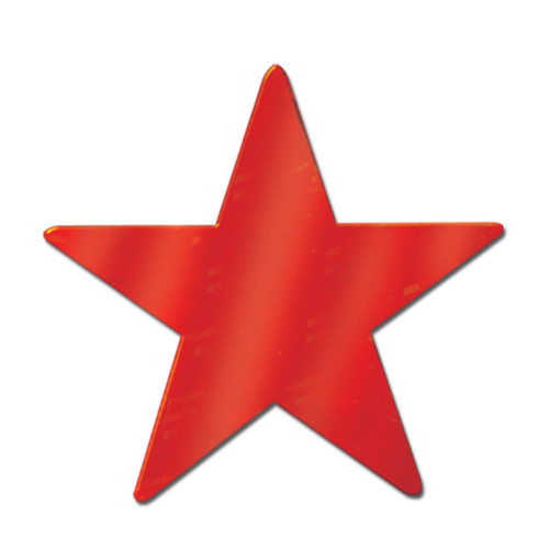 Club Pack of 72 Starry Night Themed Red Metallic Foil Star Cutout Party Decorations 5" - IMAGE 1