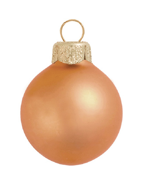 Burnt Glass Christmas Ball Ornaments 2" (50mm) - Matte Orange - 28ct - IMAGE 1