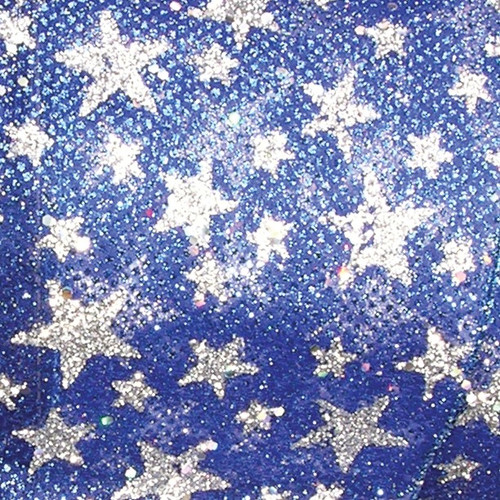 Metallic Blue and Silver Stars Wired Craft Ribbon 5" x 20 Yards - IMAGE 1