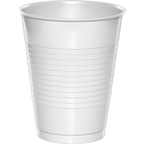 Solid Disposable Drinking Party Tumbler Cups - 16 oz. - White - Club Pack of 240 - IMAGE 1