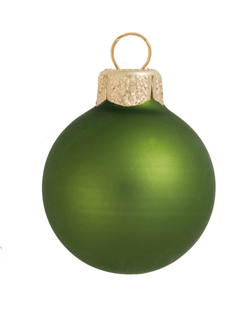 40ct Green Matte Finish Glass Christmas Ball Ornaments 1.5" (40mm) - IMAGE 1