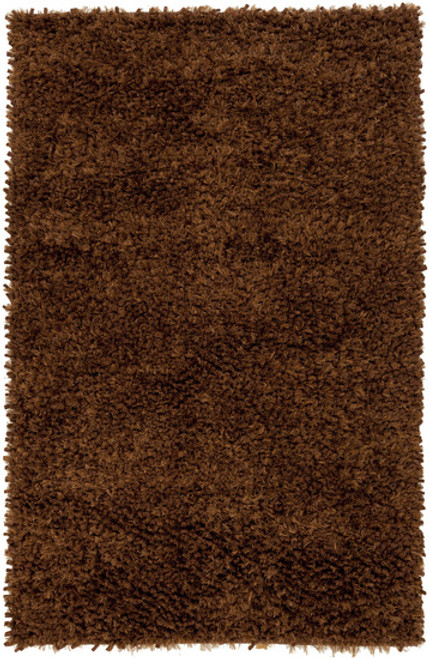 2' x 3' Chocolate Brown Contemporary Hand Woven Rectangular Wool Area throw Rug - IMAGE 1
