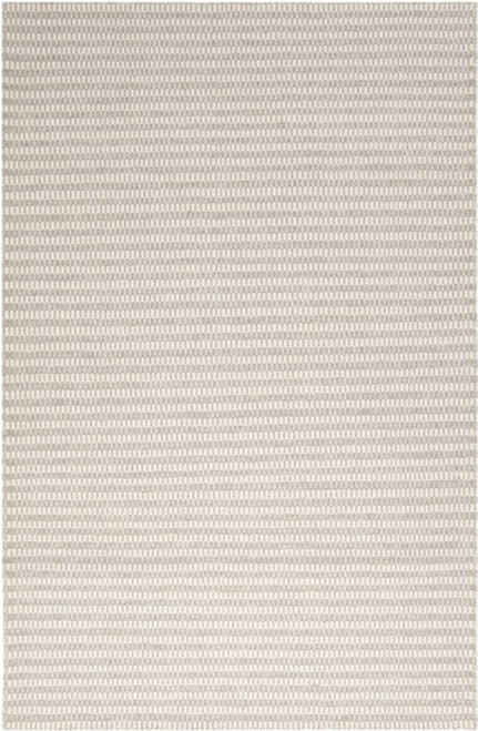 2' x 3' Temperate Stripe Gray and White Hand Woven Rectangular Wool Area Throw Rug - IMAGE 1