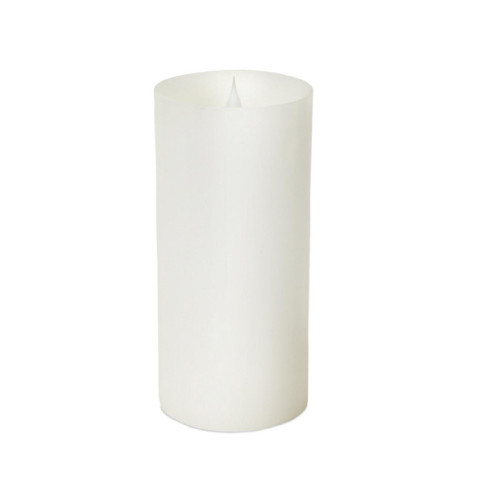 9" Battery Operated Solid White Flameless LED Pillar Candle with Moving Flame - IMAGE 1