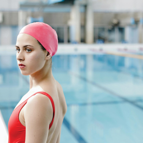 Water Sports Pink Silicone Swimming Pool or Spa Swim Cap - IMAGE 1