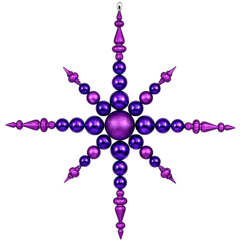 43" Purple Shatterproof Radical Snowflake Commercial Christmas Ornament - IMAGE 1