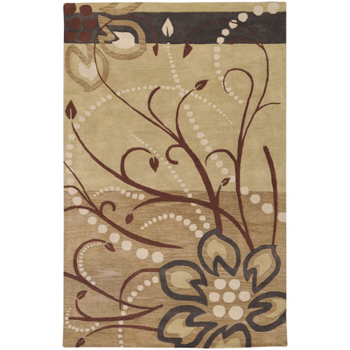 7.5' x 9.5' Brown and Beige Rectangular Wool Area Throw Rug - IMAGE 1