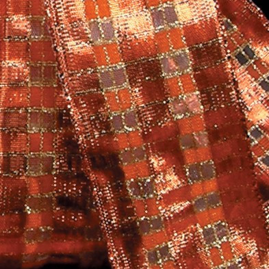 Copper Brown and Gold Checkered Abby French Wired Edge Craft Ribbon 1.5" x 27 Yards - IMAGE 1