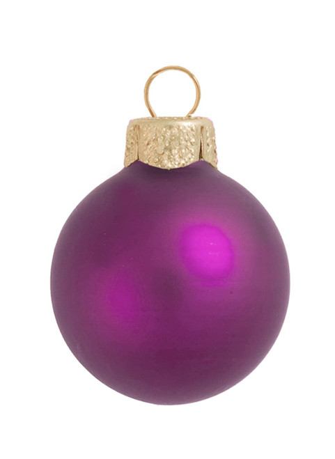 12ct Purple Matte Glass Christmas Ball Ornaments 2.75" (70mm) - IMAGE 1
