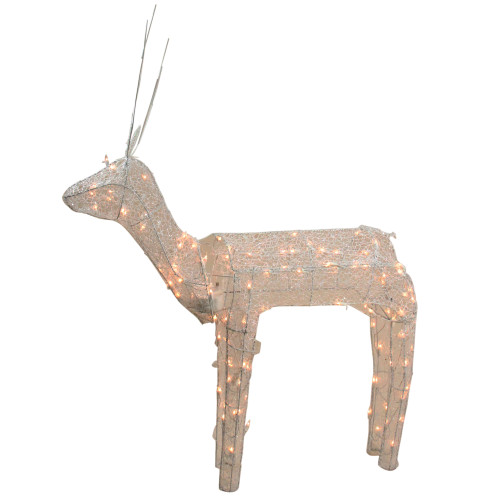 48" Pre Lit Animated Standing Buck Reindeer Outdoor Christmas Decoration - Clear Lights - IMAGE 1