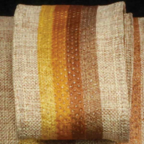 Brown and Yellow Wired Craft Ribbon with Stripes 1.5" x 40 Yards - IMAGE 1