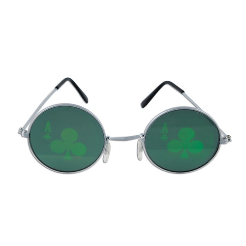 Pack of 6 Green and Silver Casino Club Party Eyeglasses Costume Accessories - One Size - IMAGE 1