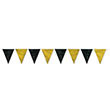 Club Pack of 12 Black & Gold Outdoor Pennant Banner Hanging Party Decorations 12' - IMAGE 1
