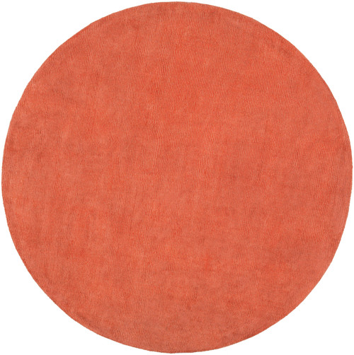 6' Rogue Love Rust Wool Round Area Throw Rug - IMAGE 1