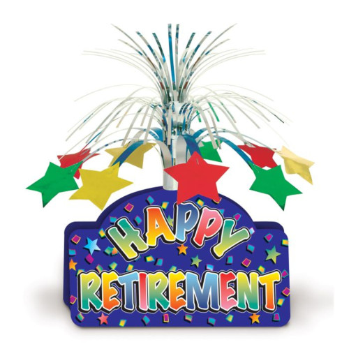 Happy Retirement Metallic Cascading Party Centerpiece - 13" - Multicolor - Pack of 12 - IMAGE 1