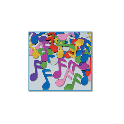 Club Pack of 12 Vibrantly Colored Fanci-Fetti Musical Note Confetti Bags 1 oz. - IMAGE 1