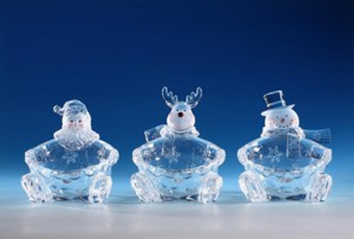 Pack of 6 Icy Crystal Decorative Christmas Candy Bowls 6" - IMAGE 1