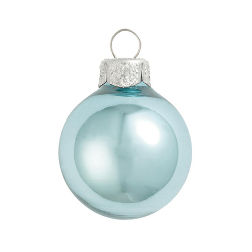 Shiny Finish Glass Christmas Ball Ornaments - 4.75" (120mm) - Baby Blue - 4ct - IMAGE 1