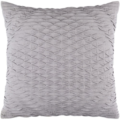 22" Slate Gray Contemporary Diamond Pleated Square Throw Pillow - Down Filler - IMAGE 1