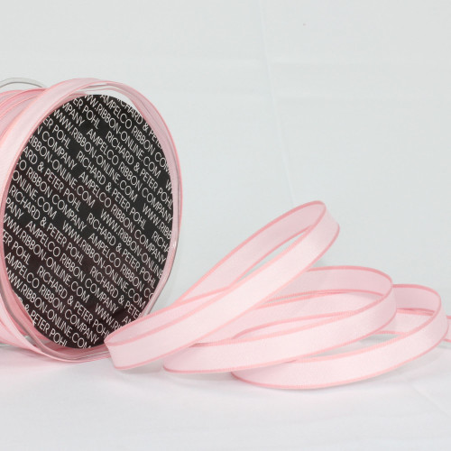Soft Pink Solid Wired Ribbon 0.25" x 108 Yards - IMAGE 1