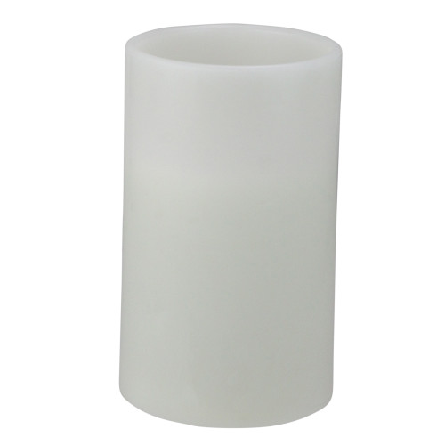 10" White Battery Operated Flameless LED Flickering Pillar Candle - IMAGE 1