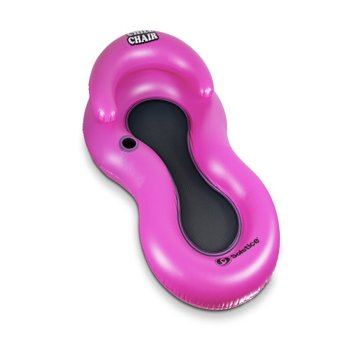 61-Inch Inflatable Hot Pink Chill Swimming Pool Floating Lounge Chair - IMAGE 1