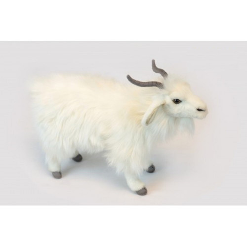 Handcrafted Turkish Long Haired Goat Plush Animal - 11.5" - White - IMAGE 1