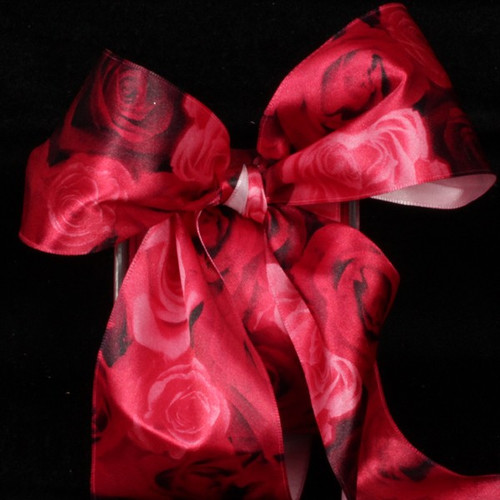 Riveting Red Rose Day Wired Craft Ribbon 2.5" x 27 Yards - IMAGE 1