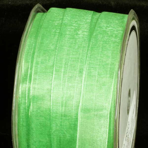 Chartreuse Green Solid Organdy Craft Ribbon 0.25" x 200 Yards - IMAGE 1