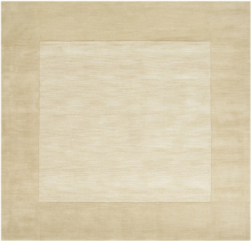 6' x 6' Beige and Ivory Hand Loomed Square Area Throw Rug - IMAGE 1