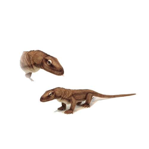 Handcrafted Standing Komodo Dragon Plush Animal - 27.25" - Set of 3 - IMAGE 1