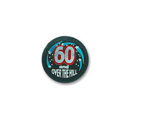 Pack of 6 Birthday Themed "60 & Over-The-Hill" Satin Button Costume Accessories 2" - IMAGE 1