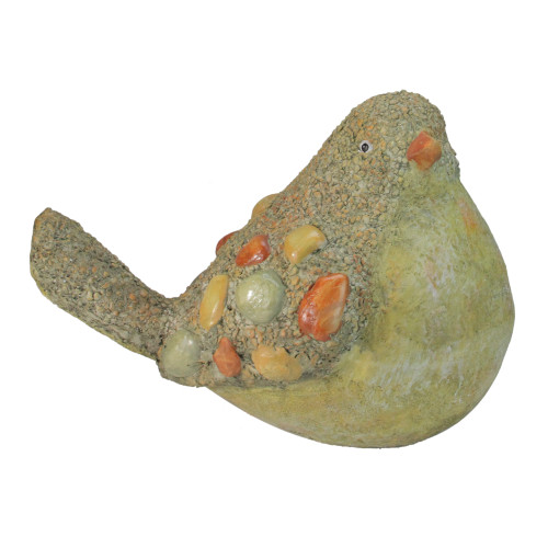 17.5" Weathered Stone-Look Bird Spring Outdoor Patio Garden Statue - IMAGE 1