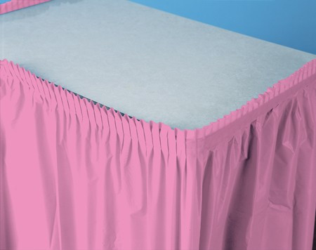 Classic Pleated Disposable Plastic Picnic Party Table Skirts - 14' - Pack of 6 - IMAGE 1