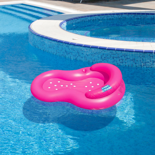 Inflatable Cool Chair Swimming Pool Lounger Float - 60.5" - Pink - IMAGE 1