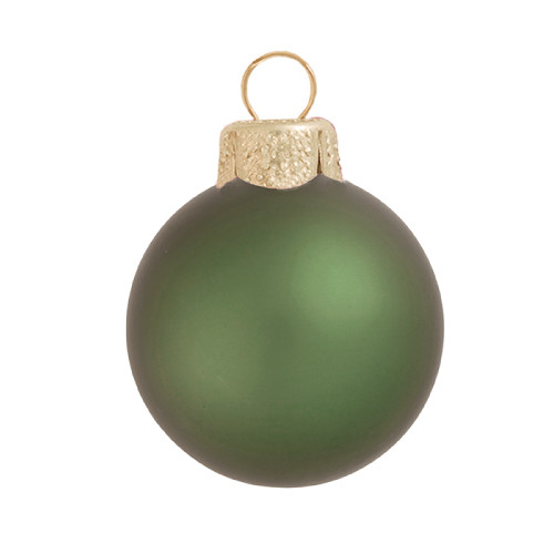 Shale Green Matte Finish Glass Christmas Ball Ornaments - 7" (180mm) - IMAGE 1