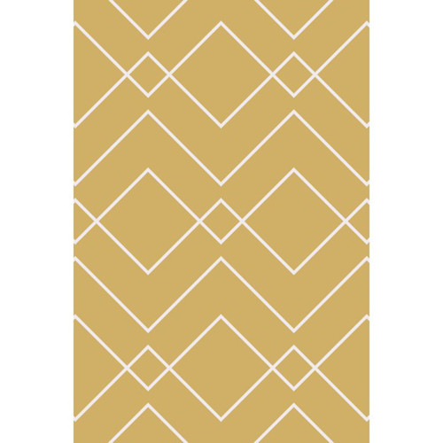 5' x 7.5' Yellow and White Rectangular Hand Woven Area Throw Rug - IMAGE 1
