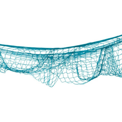 Nautical Fishing Net Hanging Party Decoration - 12' - Turquoise Blue - Pack of 12 - IMAGE 1