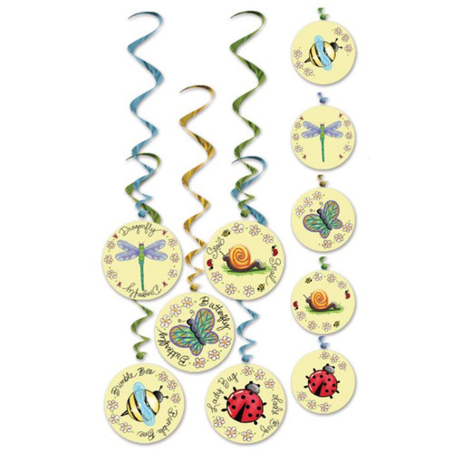 Garden Friends Metallic Hanging Party Decorations - 40"- Multicolor - Pack of 30 - IMAGE 1