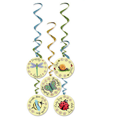 Club Pack of 30 Multi-Color Garden Insect Bug Spiral Whirls 40" - IMAGE 1