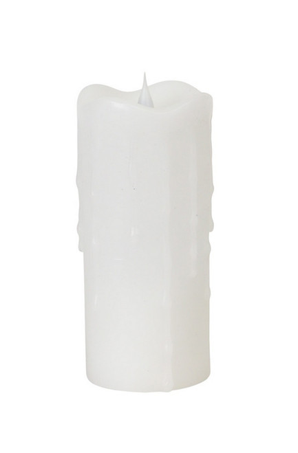 7" Simplux White Flameless LED Lighted Wax Pillar Candle with Moving Flame - IMAGE 1