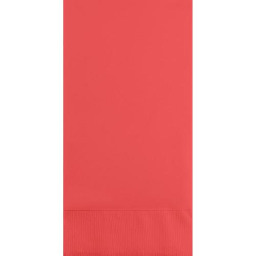 Club Pack of 192 Coral Premium 3-Ply Disposable Party Paper Guest Napkins 8" - IMAGE 1