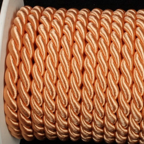 Peach Orange Braided Cording Wired Craft Ribbon 0.25" x 17 Yards - IMAGE 1